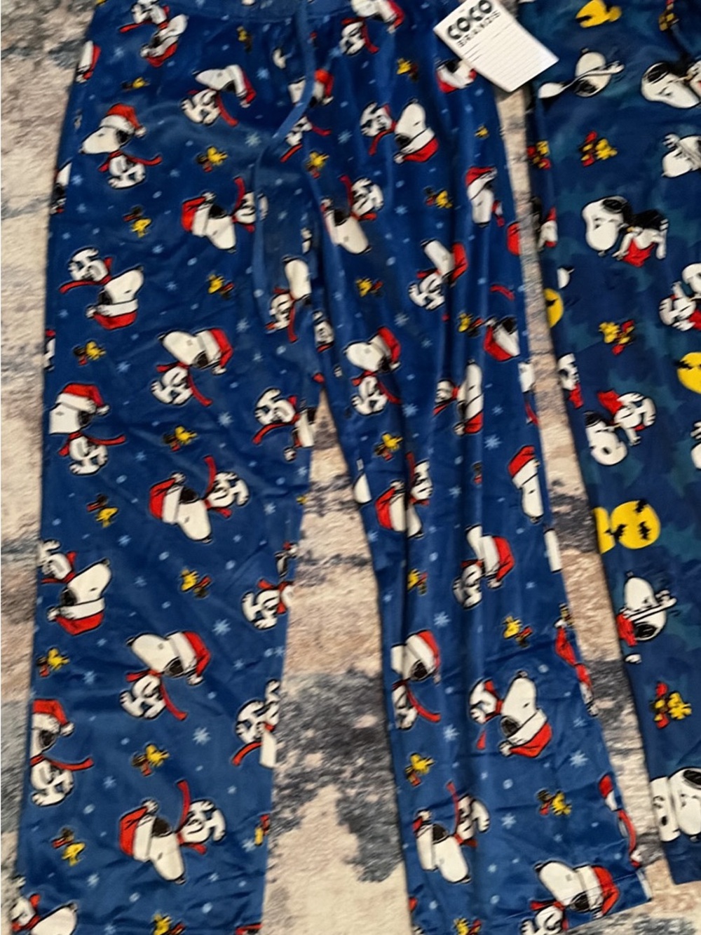 Adults Blue Snoopy Holiday Pajama Pants - Cozy Winter Sleepwear
